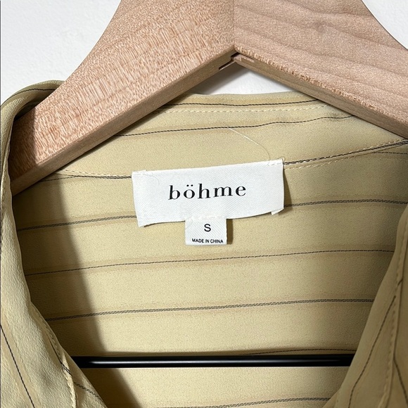 Böhme Light Tan Striped Blouse - Picture 2 of 8